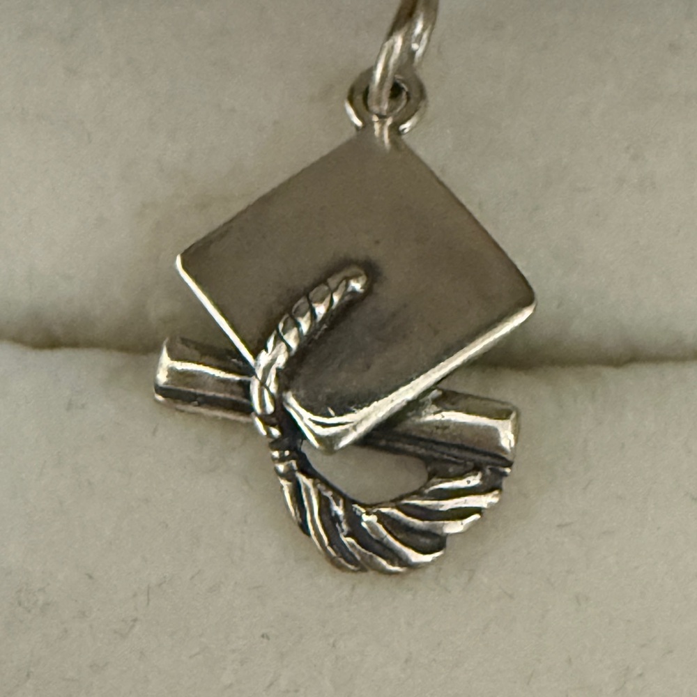 Silver Graduation Cap Pendant